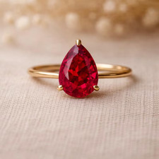 Lab Created Red Ruby Ring, Base Metal: Brass ...