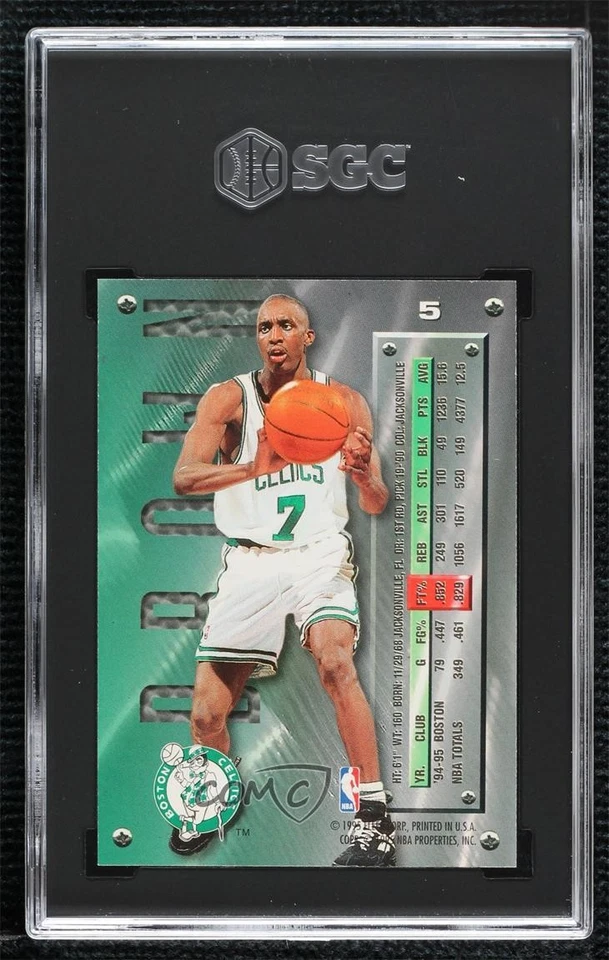 1995-96 Fleer Metal Silver Spotlight Dee Brown #5 SGC 8 - Image 2 of 2