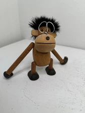VTG Wood Monkey Scissors Holder “Kay Bojesen Style” Danish Mid Century Fur Cutie
