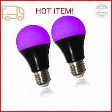 CICINY UV LED Black Light Bulbs 2 Pack, A19 E26 8W Blacklight Bulb for Glow in T