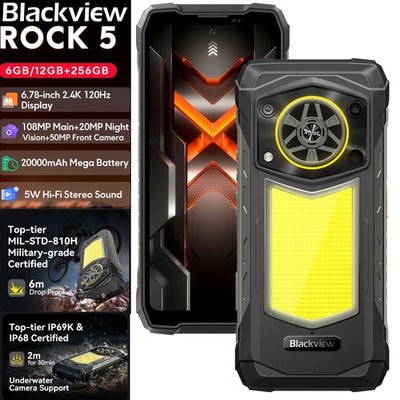 Blackview ROCK 5 4G LTE AI Rugged Smartphone Android 16 Mobile Outdoors Unlocked