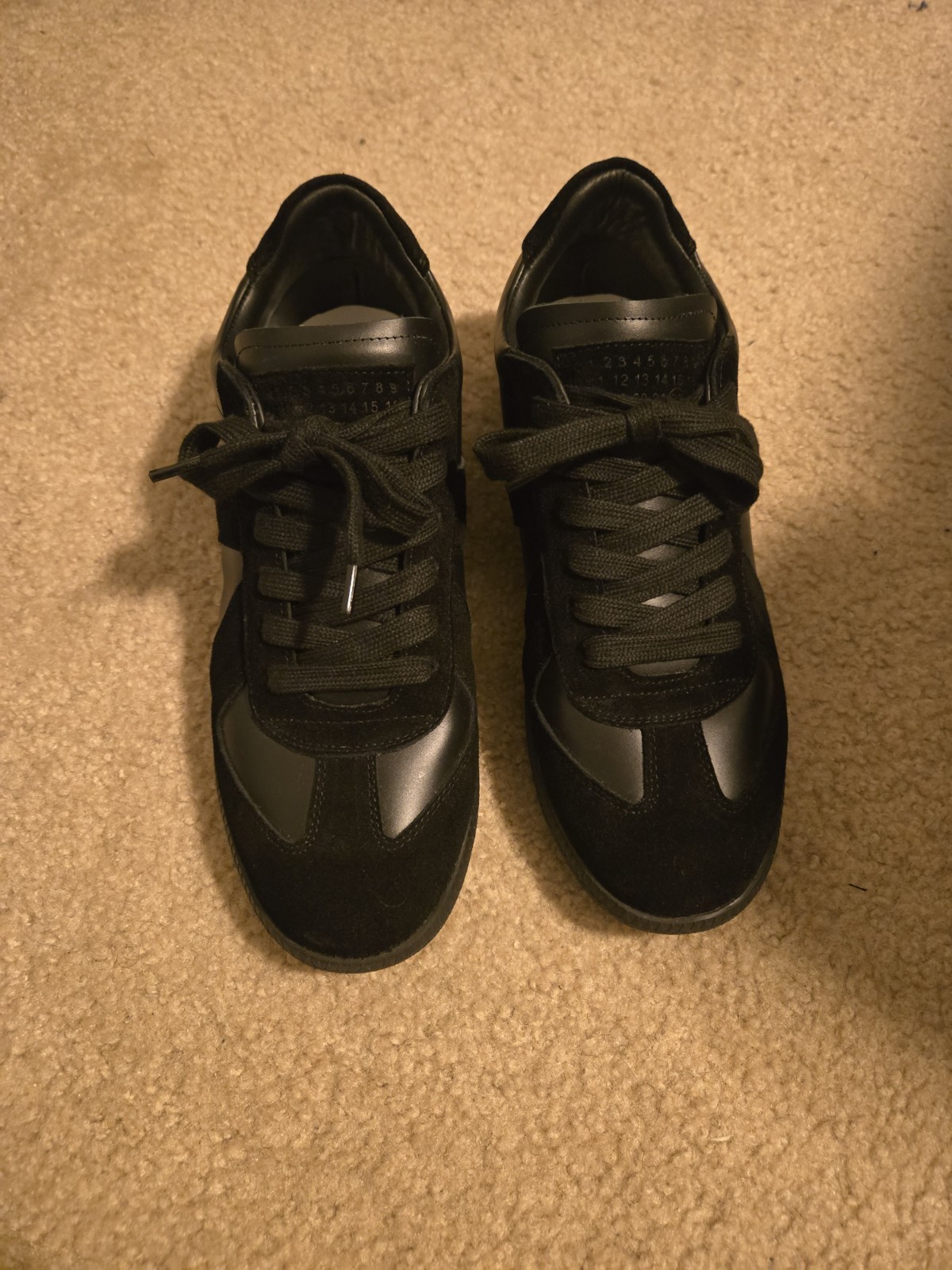 Maison Margiela Replica Black Leather Sneakers  Eur 41