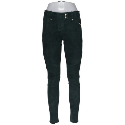 Balmain x H&M, Hose, Größe: 36, Schwarz, Baumwolle/Elasthan/Wildleder #eHj