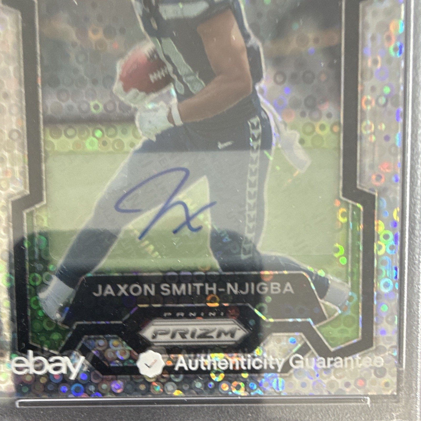 Panini Prizm 2023 Jaxon Smith-Njigba No Huddle Auto #390 RC PSA 10  view 3