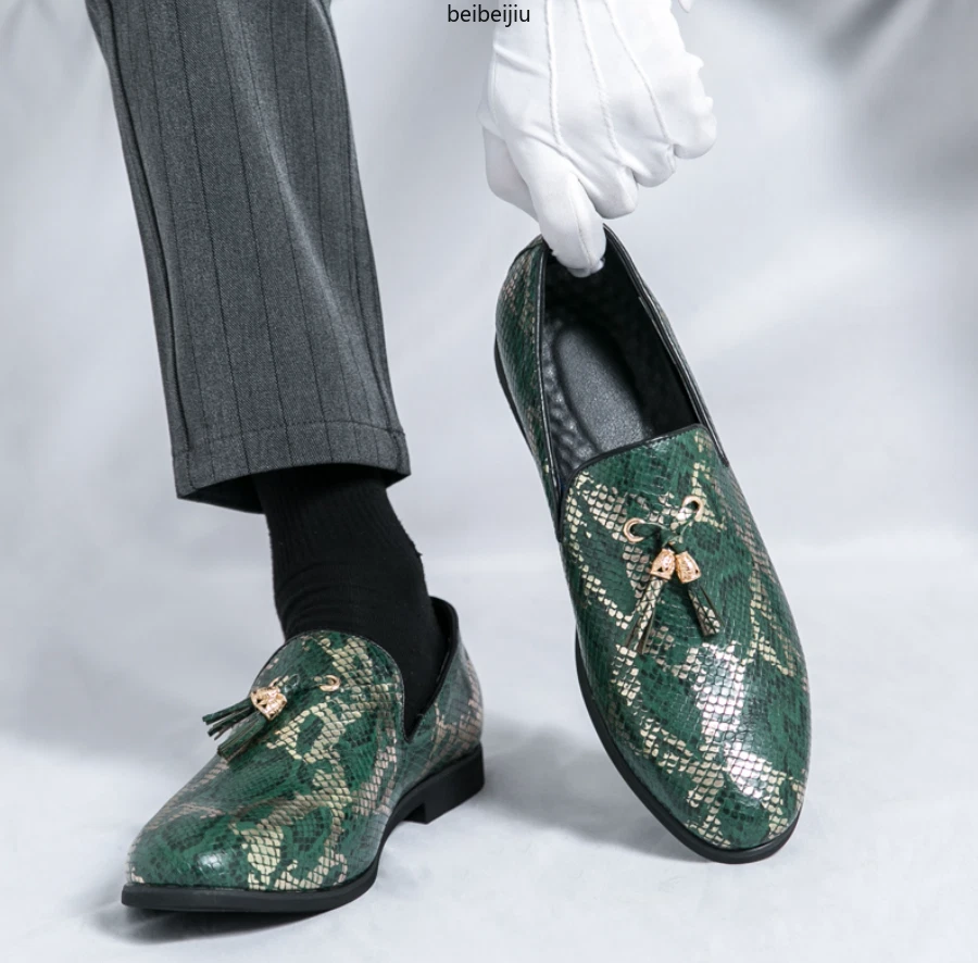 Animal Print Green Dress Shoes for Men for sale | eBay display picture 2