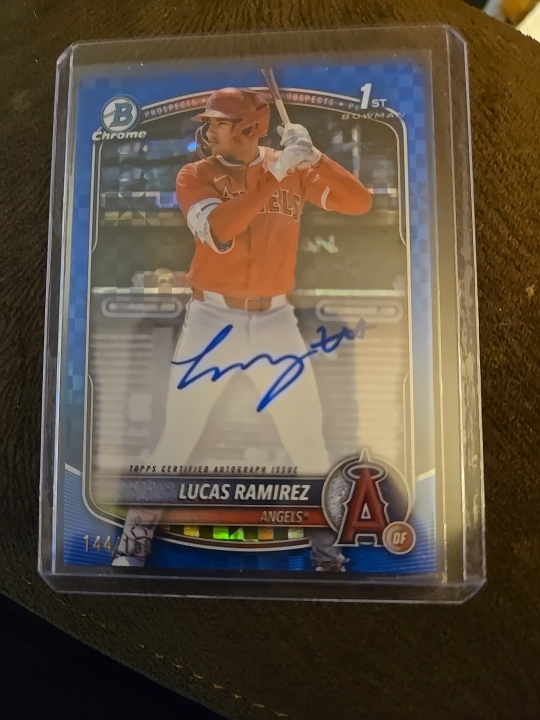 2025 Bowman Chrome 1st Lucas Ramirez Auto Blue Xfractor /150 Los Angeles Angels