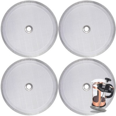 4 Pieces French Press Filter 4 Inch Stainless Steel Mesh Screen And Replacement