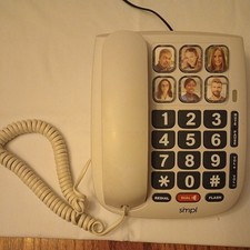 Simpl Technology 56010 Lg. Button Picture Dial Phone Landline Hands Free Corded