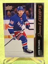Justin Richards RC 2021-22 Upper Deck S2 #480 FRENCH YOUNG GUNS New York Rangers
