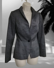 Ladies Reiss Posie Blazer Grey Tailored Lined Back Vent Size 4 Portugal