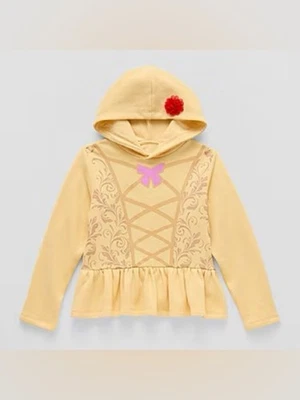 NEW Disney Princess Belle Peplum Fleece Hoodie Size Girls 5/6 - Image 1 of 4
