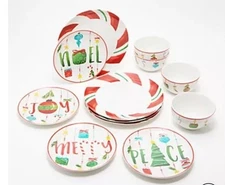 American Atelier 12-Piece Seasonal Dinnerware Set - Peppermint