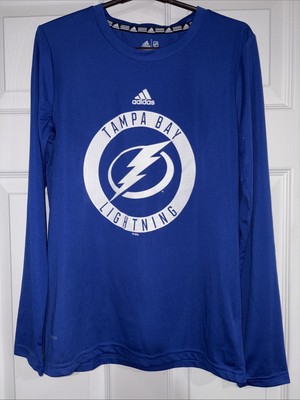 Adidas Tampa Bay Lightning NHL Shirt Youth M (8/10) Blue Athletic NHL L/S