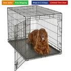 42-Inch Crate for Large Breeds, 71-90 lbs, Single Door Folding Dog Crate, Lea...