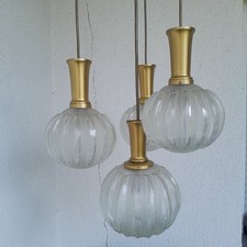 Vintage Leclaire & Schäfer 4er Kaskadenleuchte 70er Space Age Design mid century