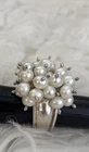 Vintage Sterling Silver 925 Pearl Cluster Ring Size 8 - 22.24 grams. Hallmarked