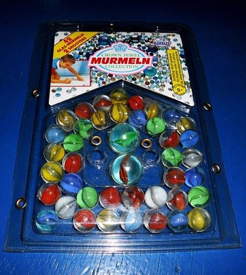 42 Glas-Murmeln ca. 1,6 cm + 2 Shooters Crown Jewel Murmeln Imperial Marbles