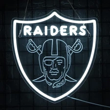16"x16" Las Vegas Raiders Oakland LED Neon Sign With Dimmer USB Powered Light