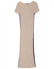 ZARA Womens Maxi Dress UK 12 Medium White Colourblock Viscose DE04