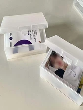 Frosted Storage Box - Clear Card Sleeve Organizer, Desk Postcard Holder