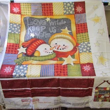 Daisy Kingdom"Frosty Friends" cotton flannel door banner panel or quilt
