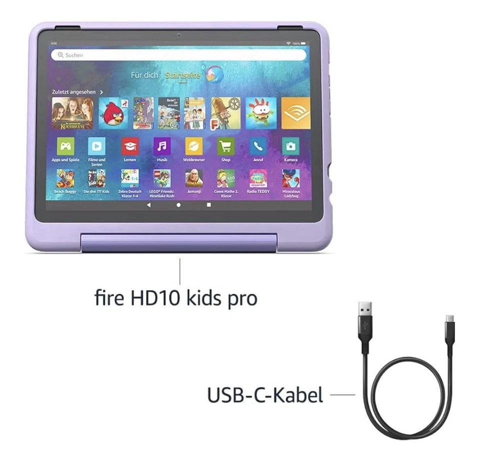 Amazon Fire HD 10 Kids Pro Tablet Neuste Version Happy Day LilaHülle NEU OVP - Bild 4 von 4