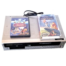 Sylvania DVC850C DVD VCR VHS Recorder Player Dual Combo w/ Aladdin & Lion King