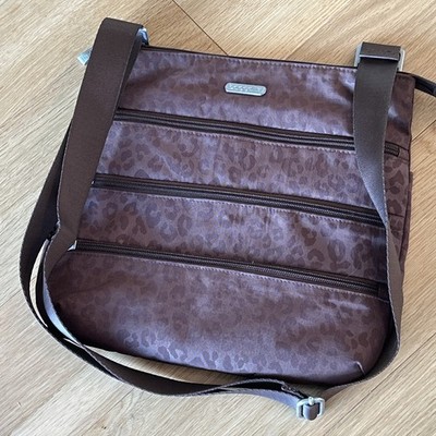 Baggallini Crossbody Bag  Purse Brown Leopard Print POCKETS GALORE 11x11 Travel