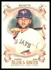 2021 Topps Allen & Ginter #61 Bo Bichette Toronto Blue Jays 53204