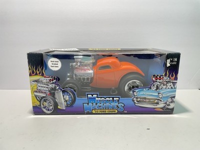 33 FORD COUPE ORABGE 1:18 SCALE MUSCLE MACHINES REAL STEEL BRAIDED