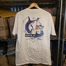 Guy Harvey shirt Mens Large White Fishing Casual The Offshore Open 2022 New York