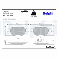 Bremsbelagsatz Scheibenbremse Delphi LP3691 FüR Renault Espace 4 JK0 VEL Satis 2