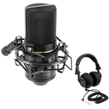 MXL 770 Condenser Microphone (Black) Bundle with MXL HX9 Pro Headphone