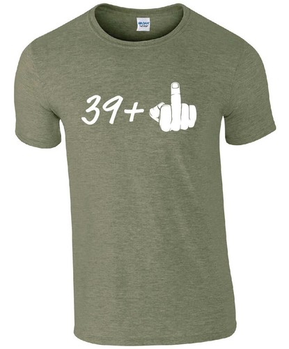 39+1 (middle finger) 40th Birthday T-Shirt | Rude 40th Tshirt | Tee Gift - Picture 10 of 10