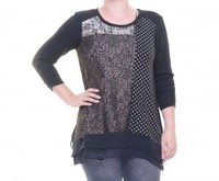 Style & Co. Embellished Deep Black/gold Top Size Size S on sale Style & Co. Embellished Deep Black/gold Top Size Size S on sale