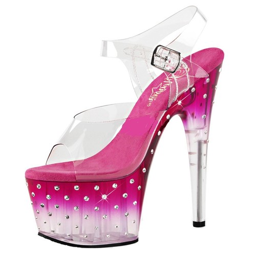 Pleaser STARDUST-708T Exotic Dancing Stiletto 7" Heel Ankle Strap Plat. Sandal. - Picture 2 of 3