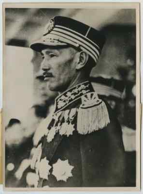  1936 CHINA NANKING CHIANG KAI SHEK IN FRONT OF SCOUT PARADE PHOTO 南京蒋介石       