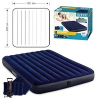 Intex Luftbett Queen 203 X 152 Cm - Set Mit Luftpumpe + Kissen Camping GäStebett