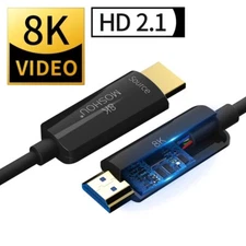 MOSHOU Optical Fiber HDMI 2.1 Cable Ultra-HD (UHD) 8K Cable 120Hz 48Gbs HDR4:4:4