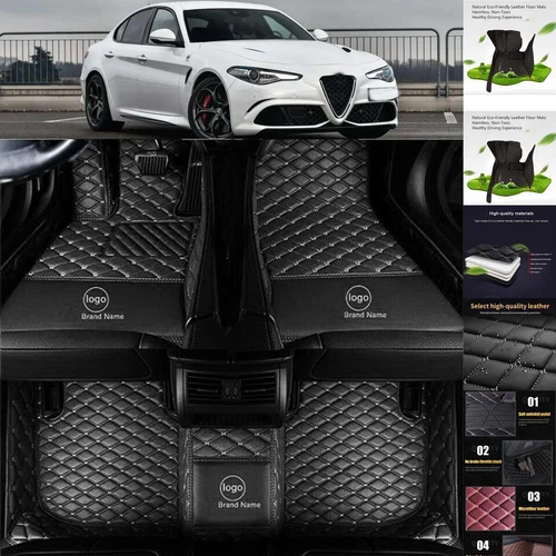 For Alfa Romeo Giulia Stelvio Car Floor Mats Handmade Custom Waterproof Carpets - Imagen 13 de 37