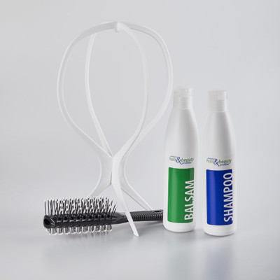 Wittkötter Perücken - Pflegeset - Pflege Shampoo Balsam Ständer Bürste