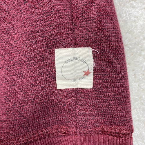 American Republic Mens Size M Henley Tee Color Block Maroon Gray Long Sleeve - Picture 7 of 10