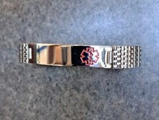 Personalizable Medical Alert Identification ID Stretch Bracelet Stainless Steel