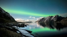 Landscape mountains lake nature norway lofoten nordic Custom Gaming Mat Desk