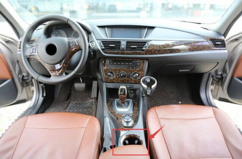 For BMW X1 E84 2010-2015 Agate Wood Grain Gear Water Cup Holder Ring Cover Trim - Picture 4 of 6