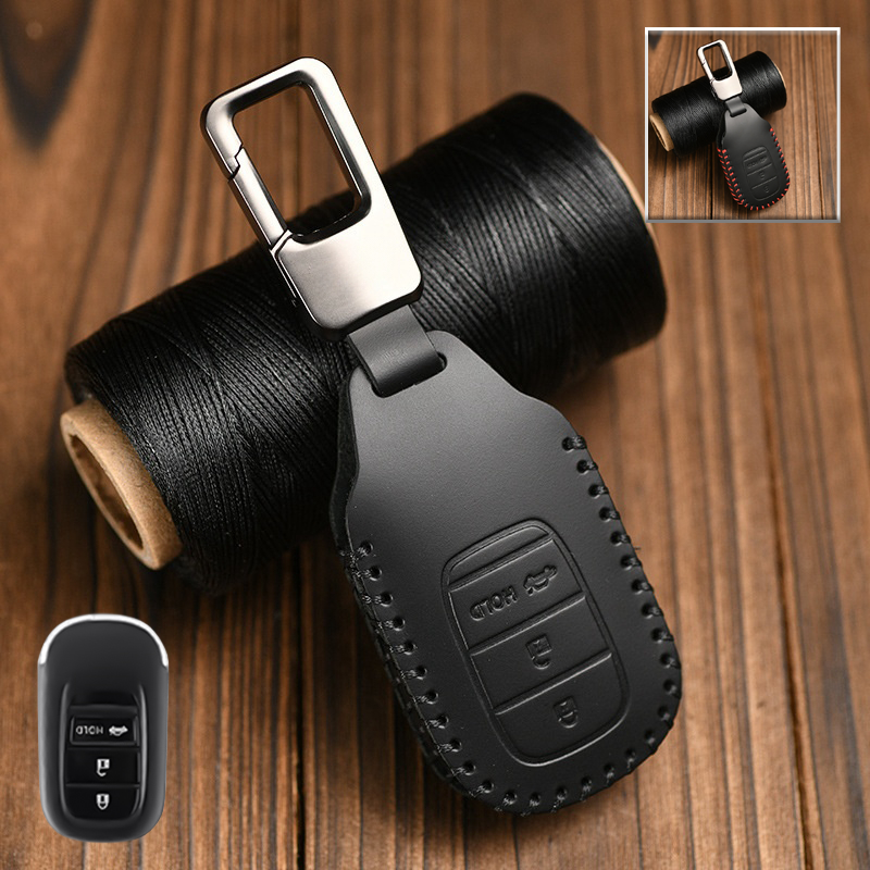 Genuine Leather Car Key Case Cover For Honda HR-V CR-V Civic Accord Vezel City