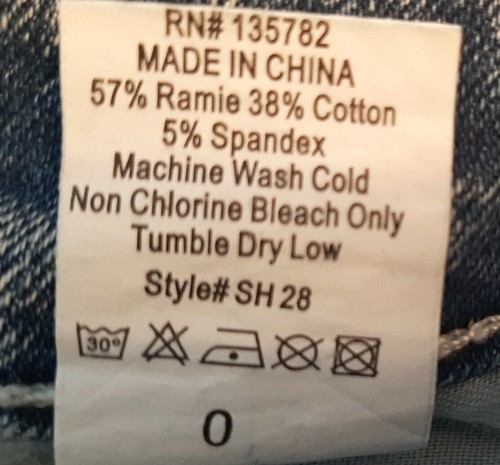 Size 0 Denim Short Shorts Roma Premium Skinny Blue Acid Wash - Picture 10 of 12
