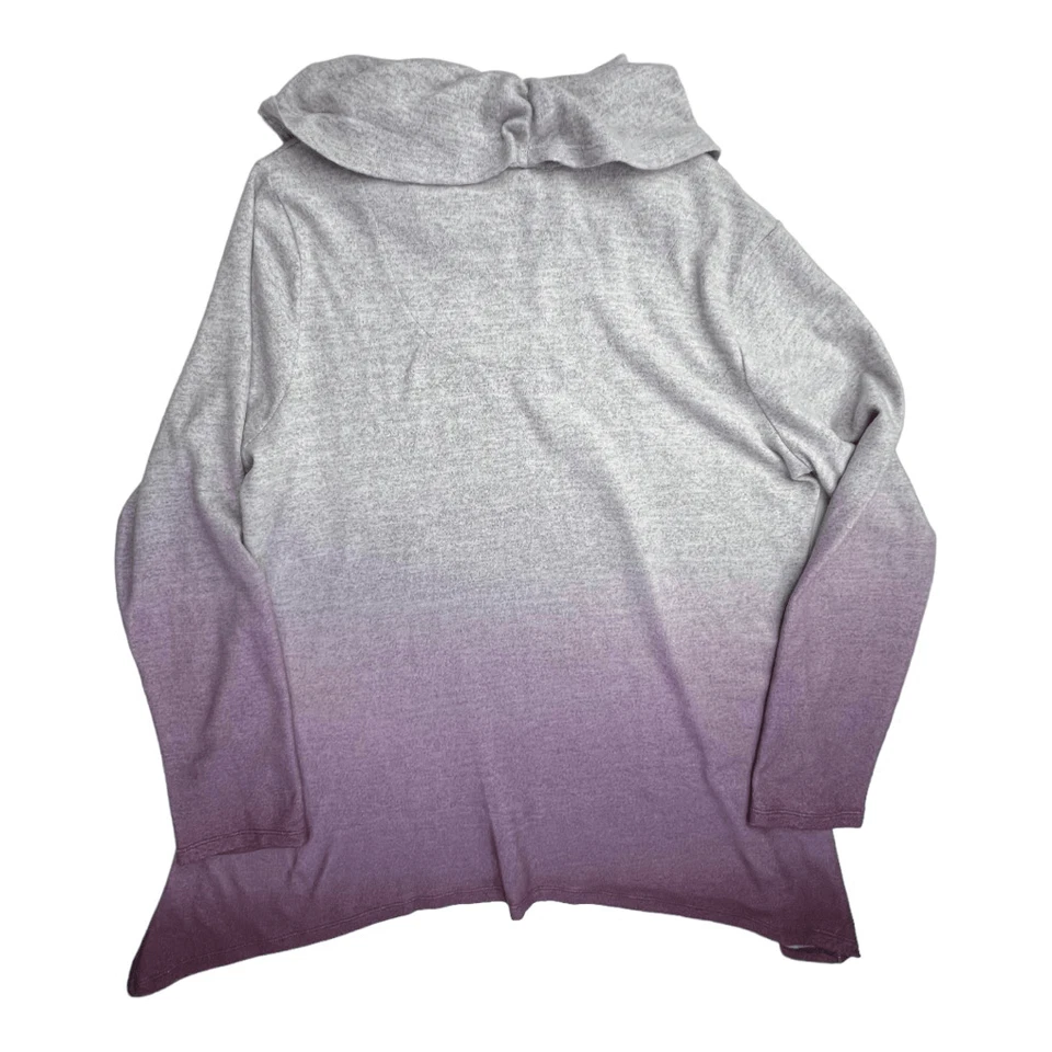 KOHL'S Women's Cowl Neck Croft & Borrow Sweater Gray plum Ombre Large NWT - Image 2 of 4
