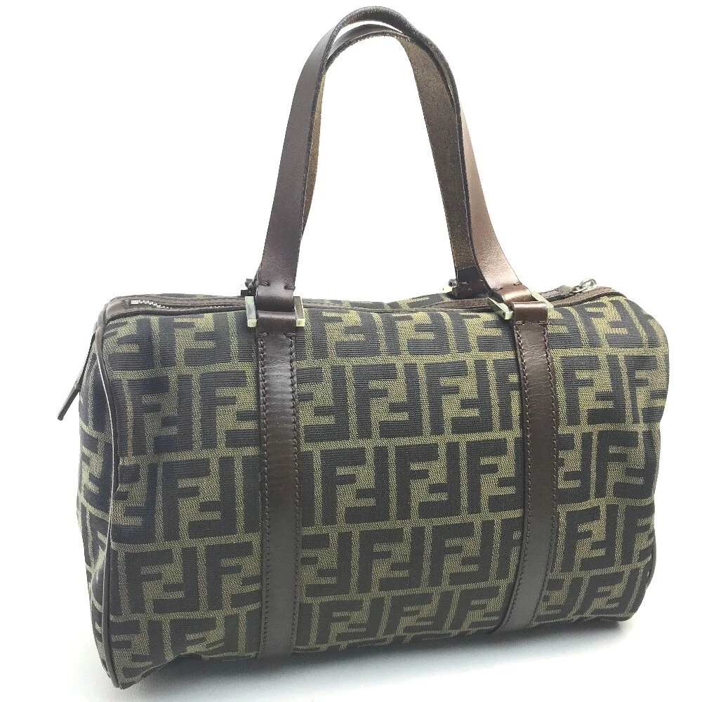 FENDI Zucca FF pattern Hand Bag Canvas/Leather Brown | eBay