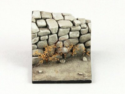 Royal Model 54mm (1/32) 1/35 Road with Stone Wall Section Base (3.5 x 3.5cm) 870
